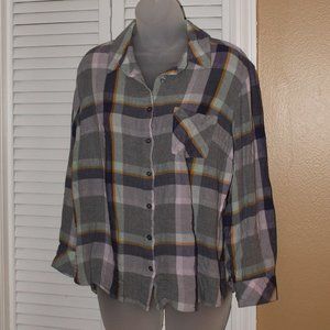 Ava & Viv delightful button up plaid shirt